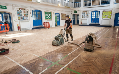 School Parquet Floor Restoration in South West London